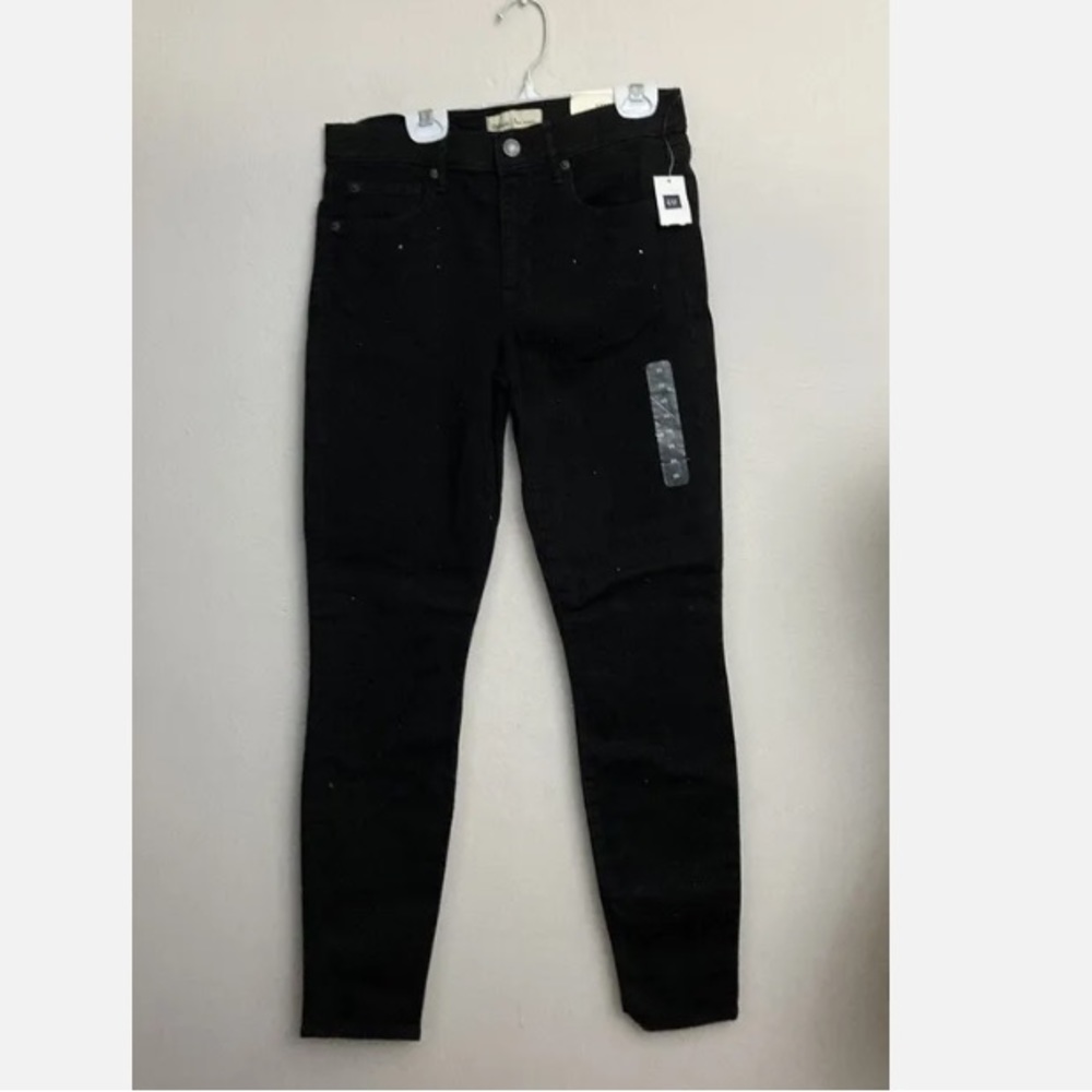 4-28 Gap Black True Skinny Stretch Jean Size 28 Mid rise NWT 6
